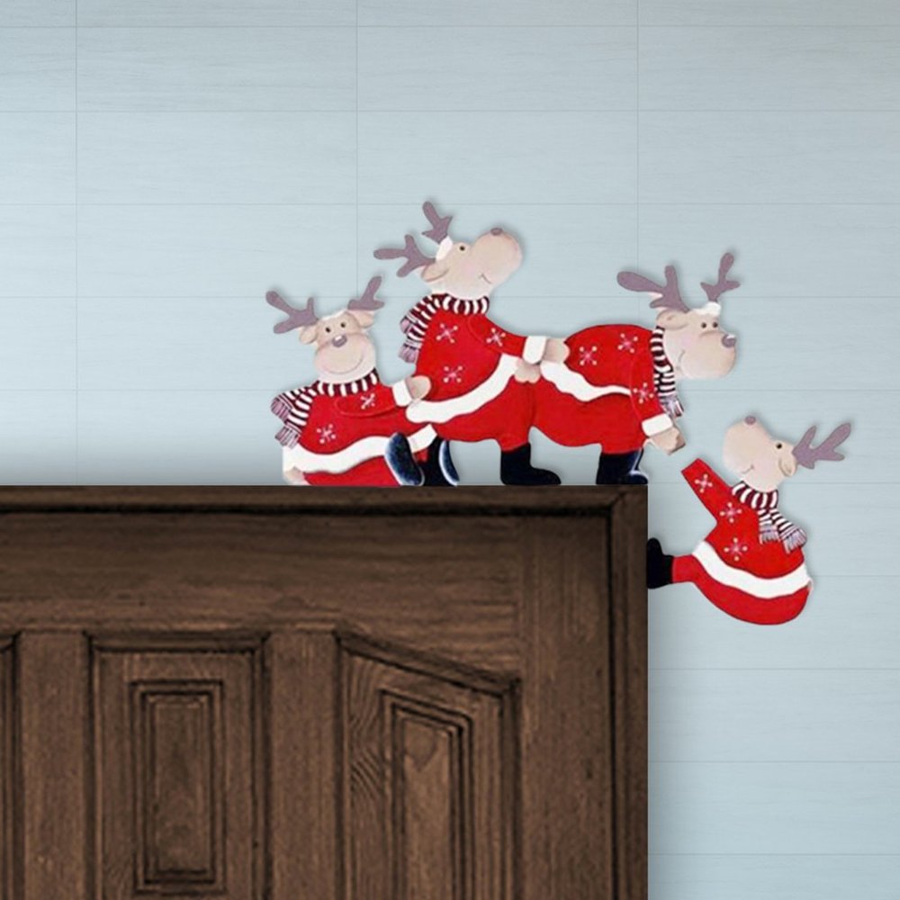 Christmas Door Hanger Decorations Rustic Sign Santa For Front Door